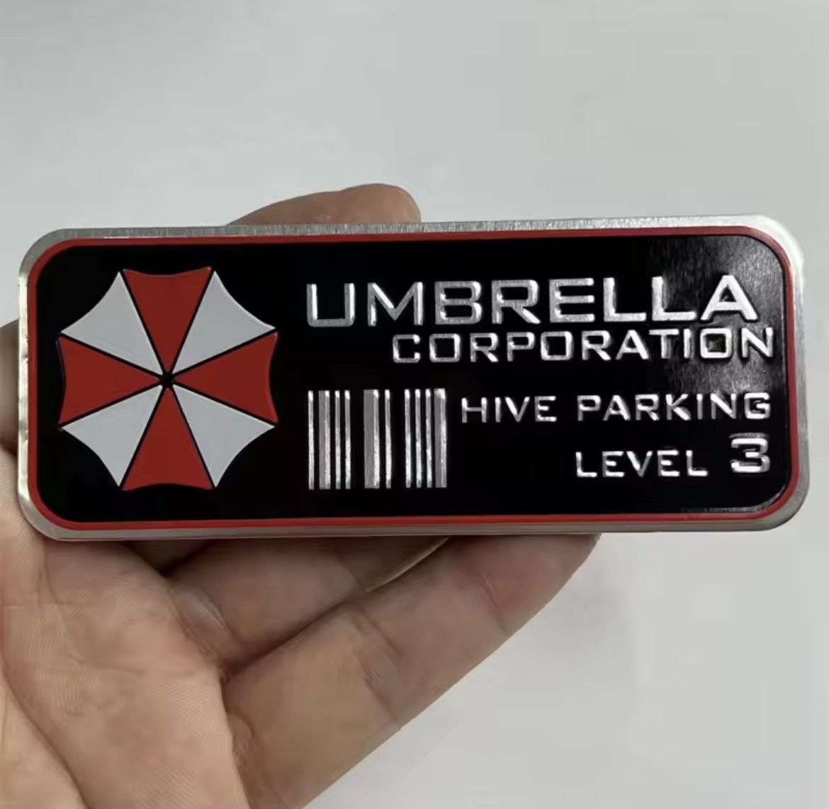Pegatina de aluminio de Umbrella Corporation modelo 1 (Resident Evil)